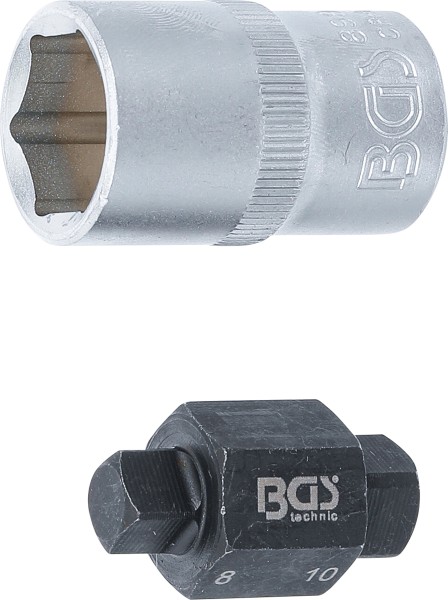 BGS technic 8991 Ölablassschrauben-Einsatz | Vierkant | 8 mm / 10 mm